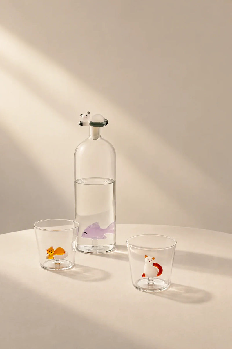Curious Cat Clear Borosilicate Glass Mug