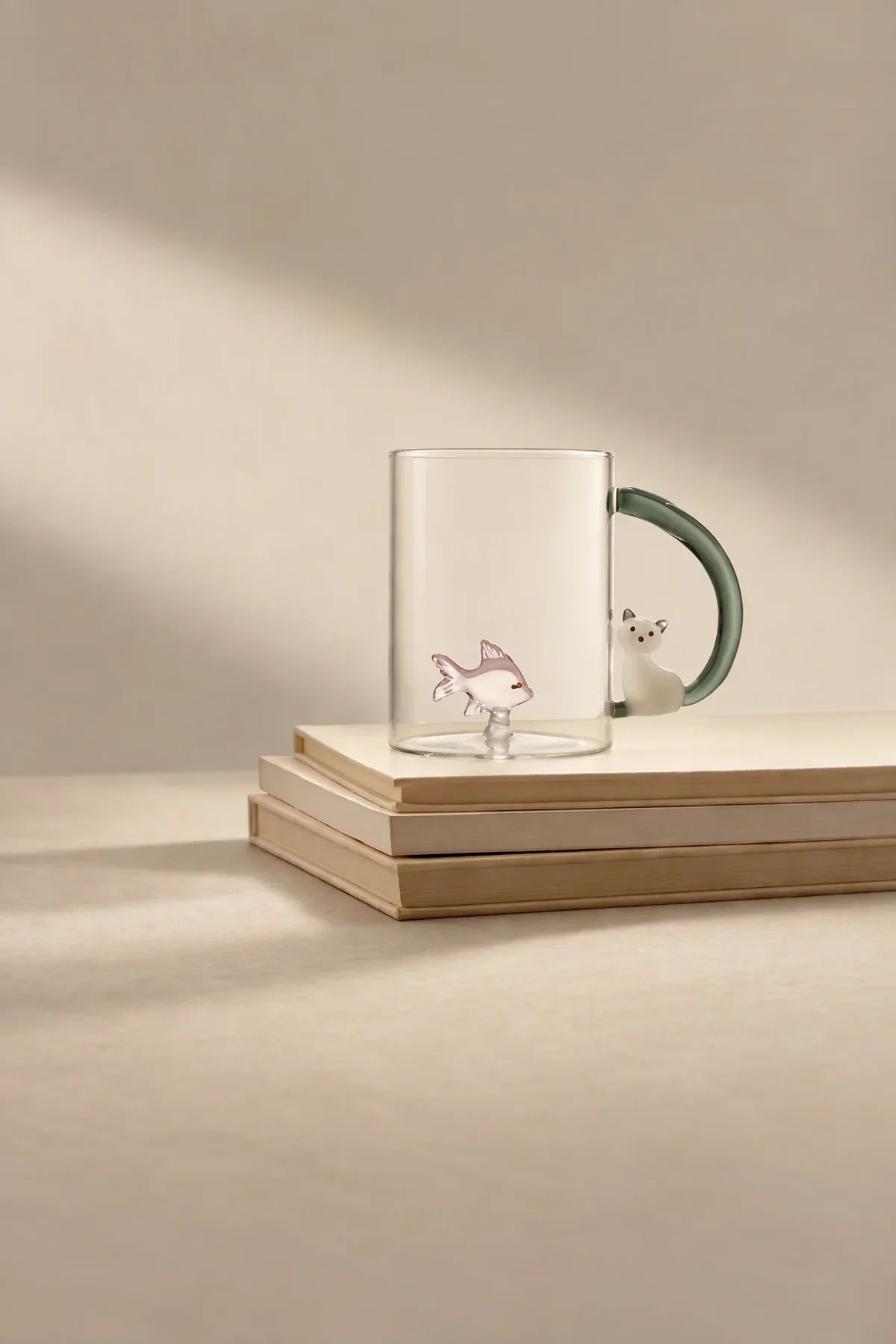 Curious Cat Clear Borosilicate Glass Mug