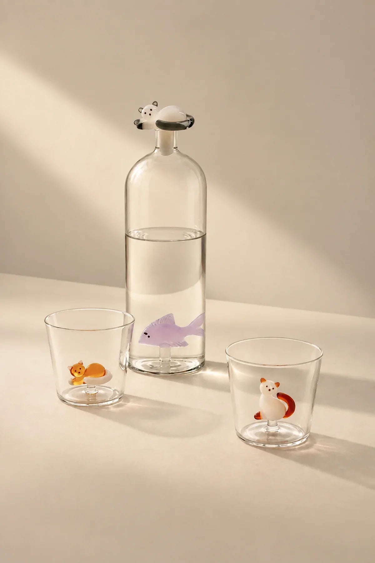 Curious Cat Clear Borosilicate Glass Mug