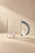 Curious Cat Clear Borosilicate Glass Mug