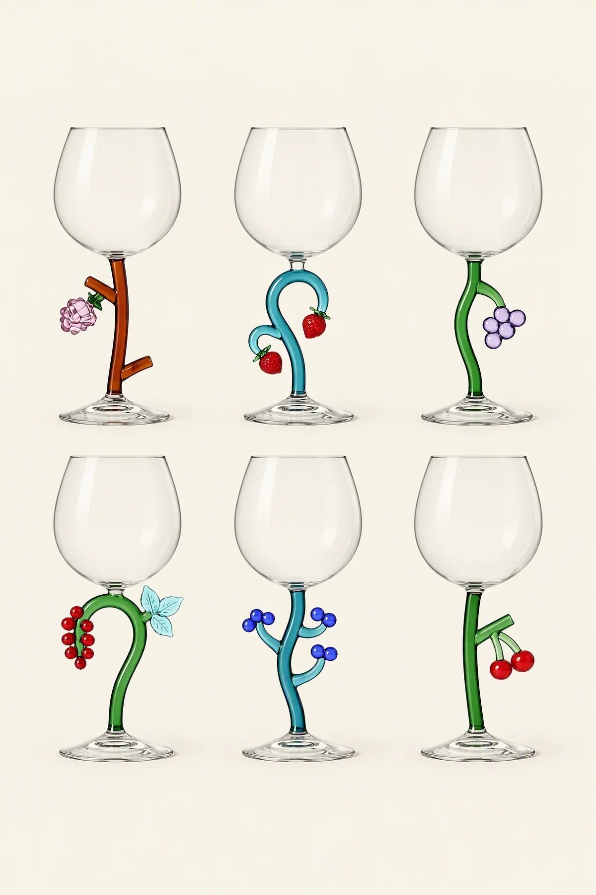 Orchard Vine Multi-Color Glass Goblet