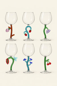 Orchard Vine Multi-Color Glass Goblet