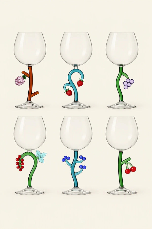 Orchard Vine Multi-Color Glass Goblet