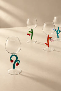 Orchard Vine Multi-Color Glass Goblet
