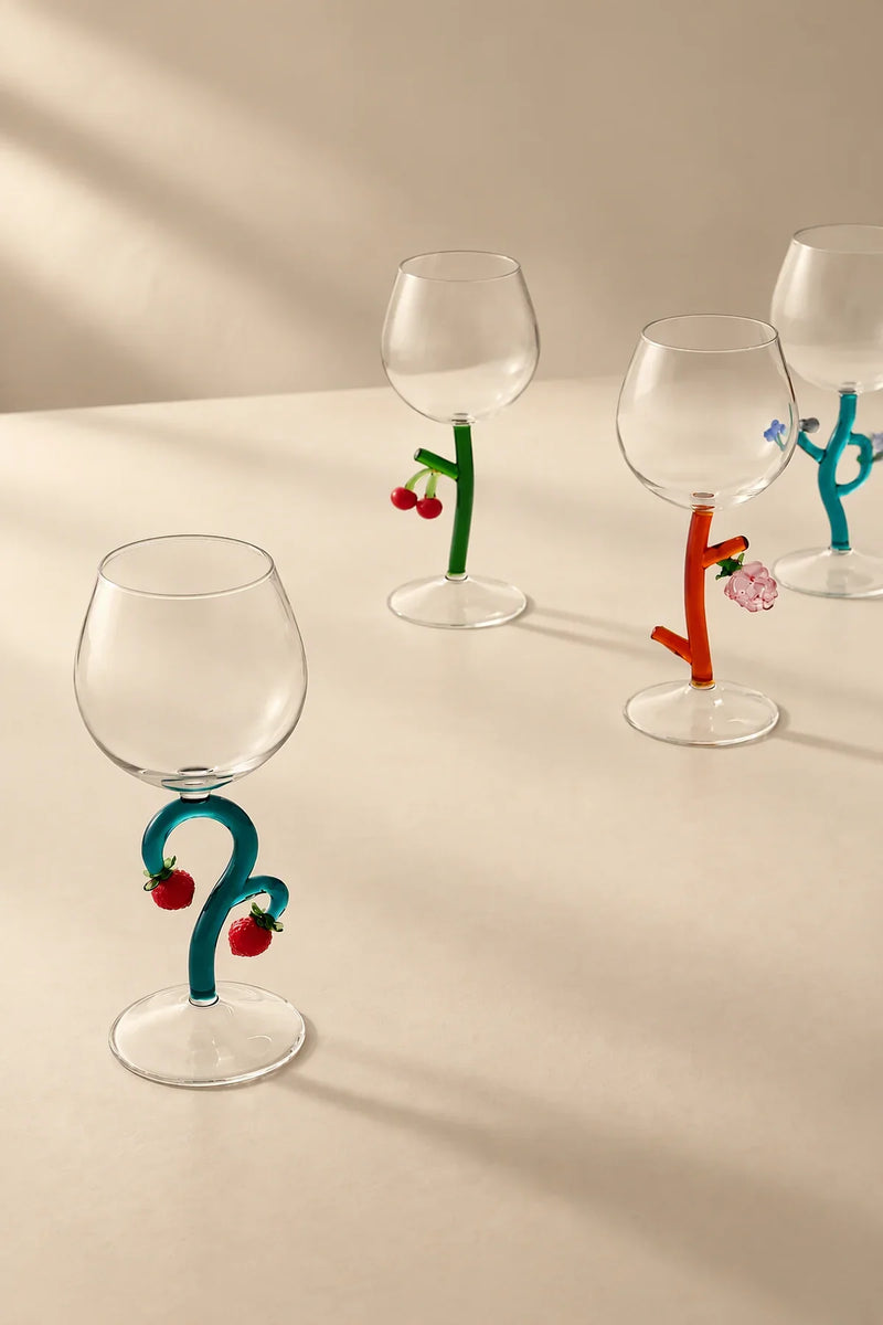 Orchard Vine Multi-Color Glass Goblet