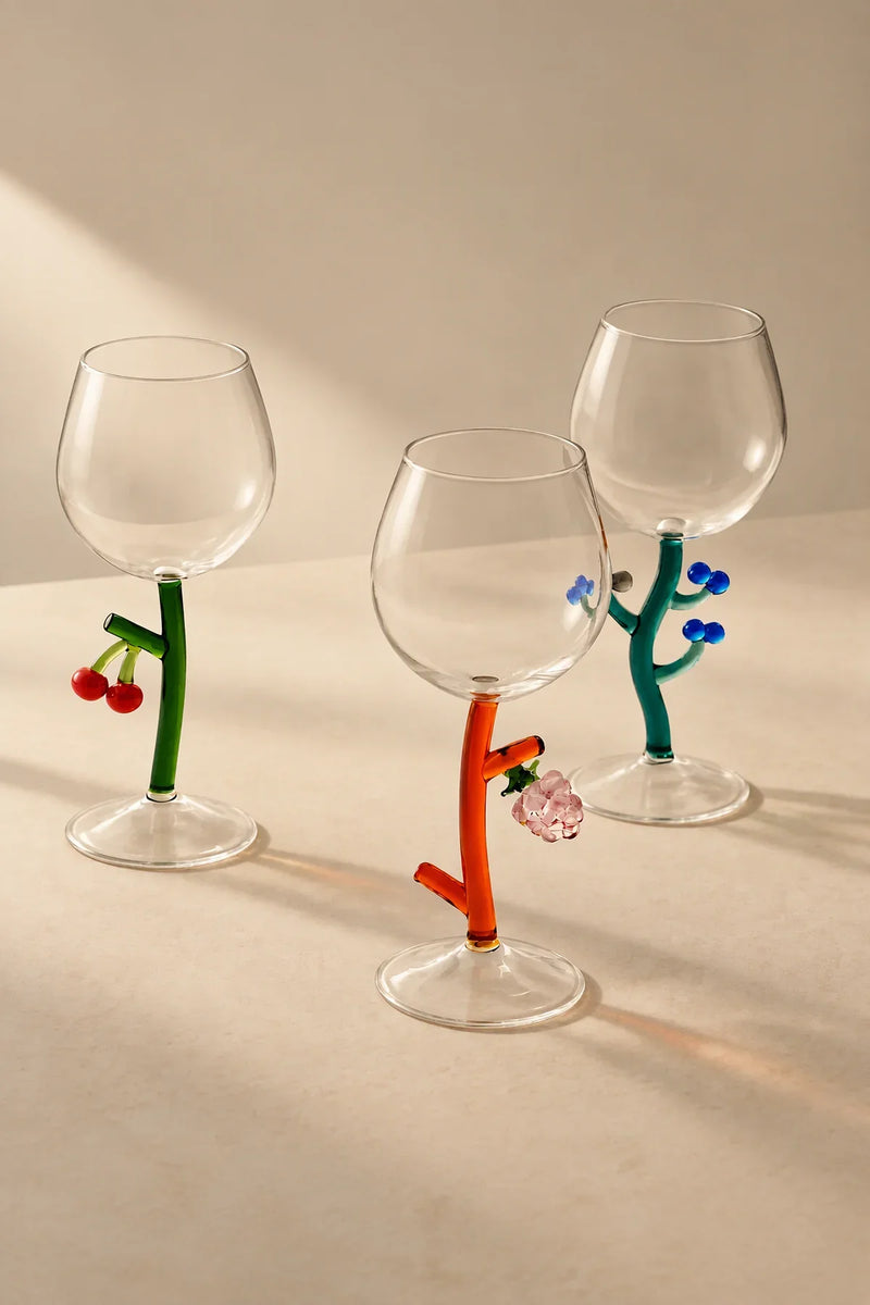 Orchard Vine Multi-Color Glass Goblet