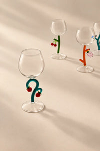 Orchard Vine Multi-Color Glass Goblet