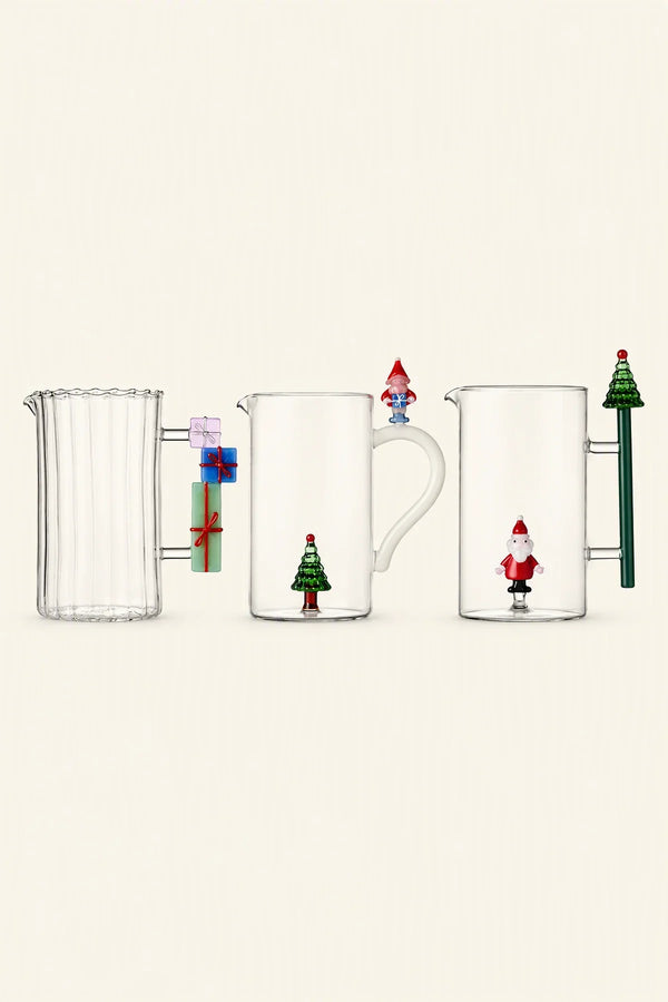 Christmas Tales Clear Glass Serving Pitcher