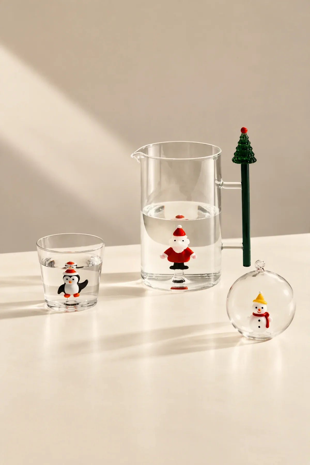 Christmas Tales Clear Glass Serving Pitcher