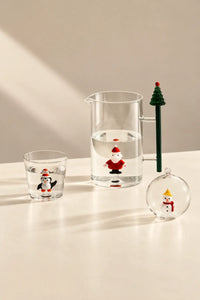 Christmas Tales Clear Glass Serving Pitcher