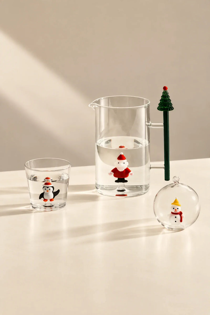 Christmas Tales Clear Glass Serving Pitcher
