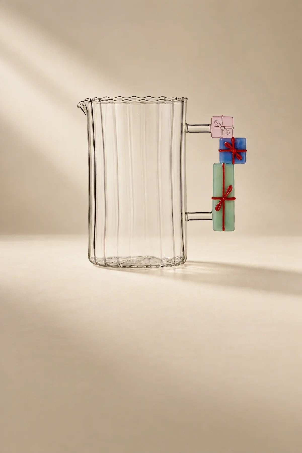 Christmas Tales Clear Glass Serving Pitcher
