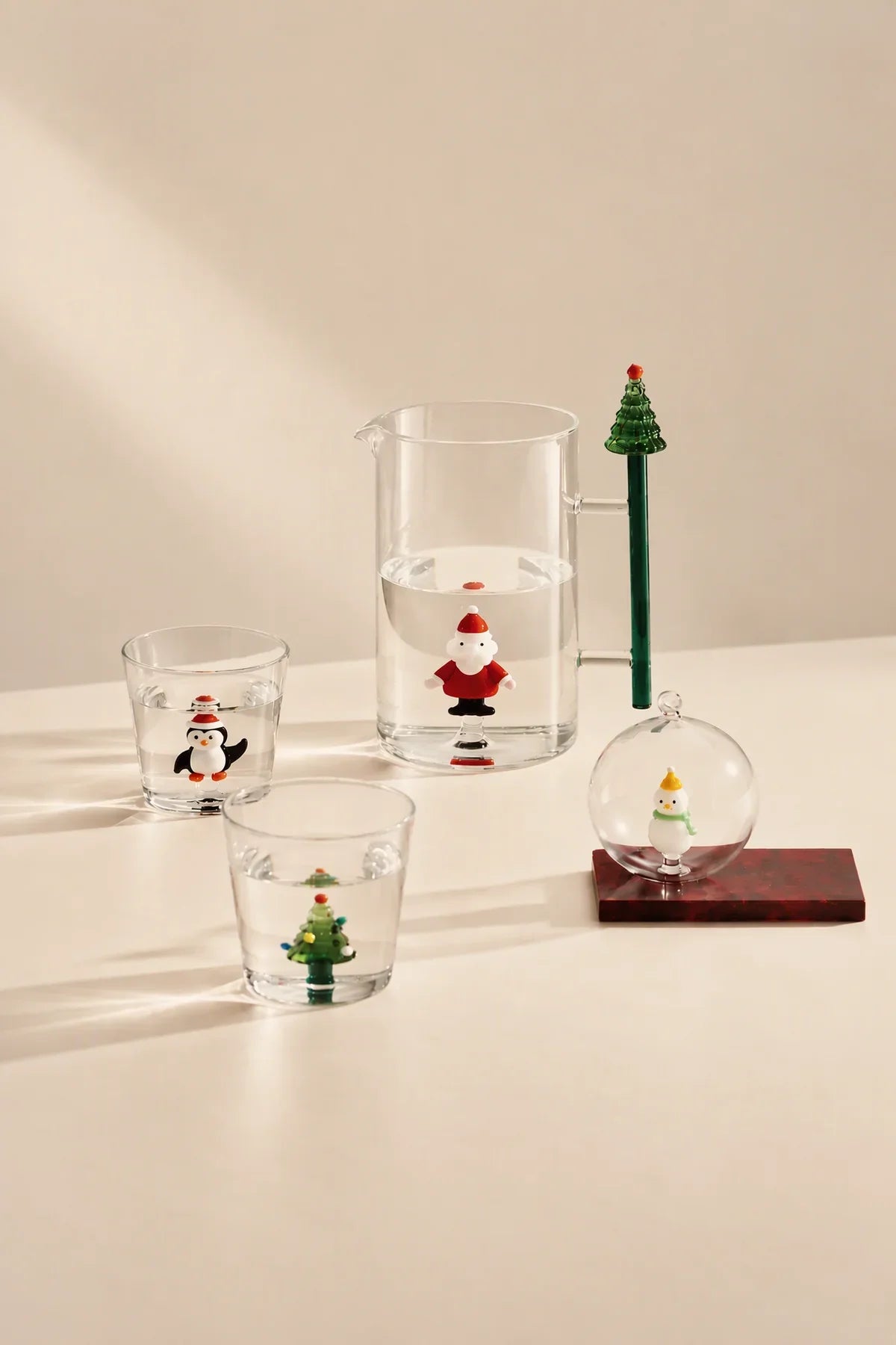 Christmas Tales Clear Glass Serving Pitcher