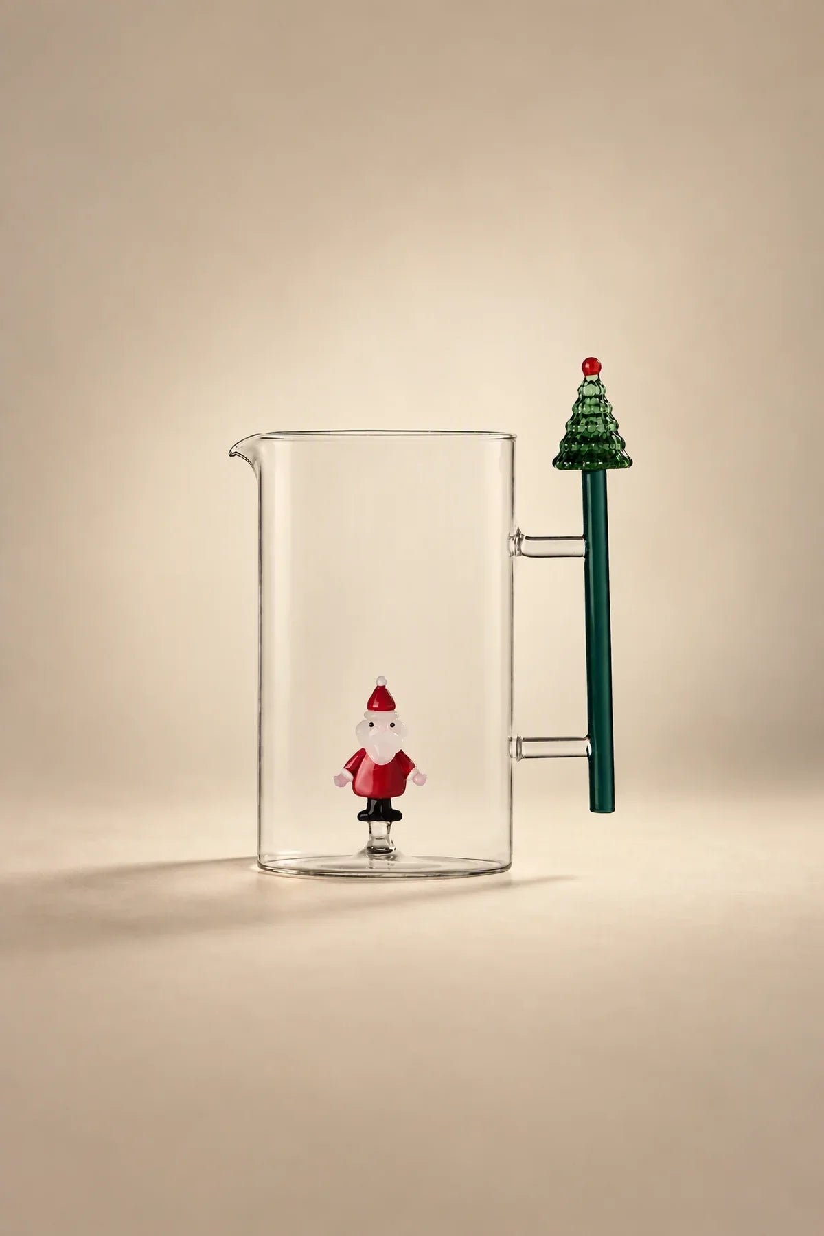 Christmas Tales Clear Glass Serving Pitcher