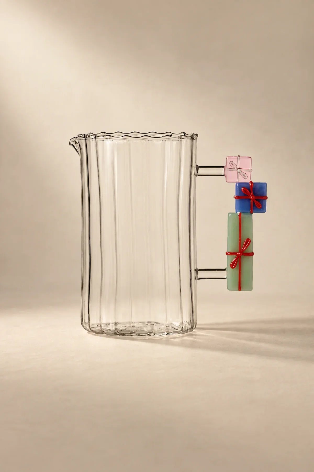Christmas Tales Clear Glass Serving Pitcher