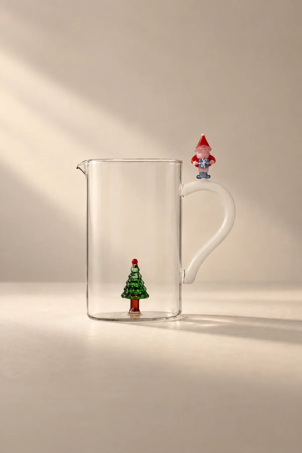 Christmas Tales Clear Glass Serving Pitcher