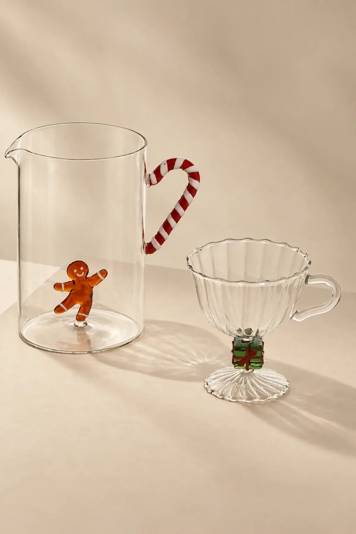 Christmas Tales Clear Glass Footed Cup