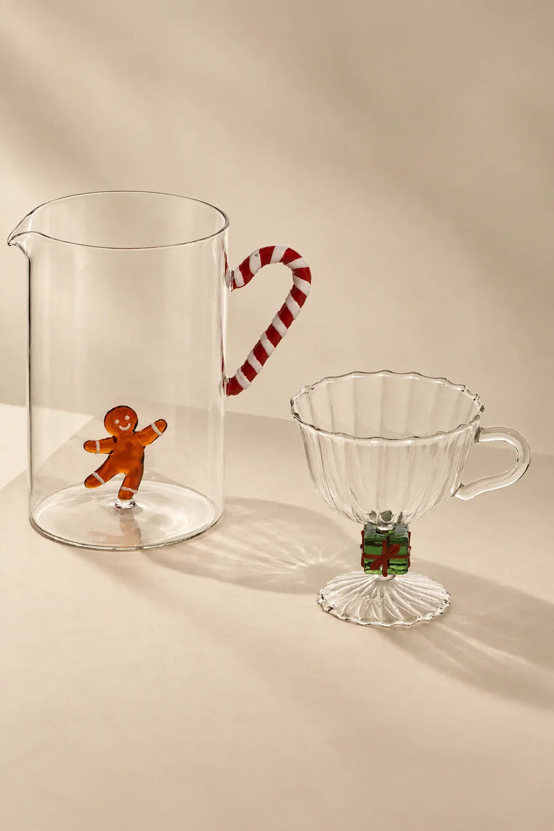 Christmas Tales Clear Glass Footed Cup