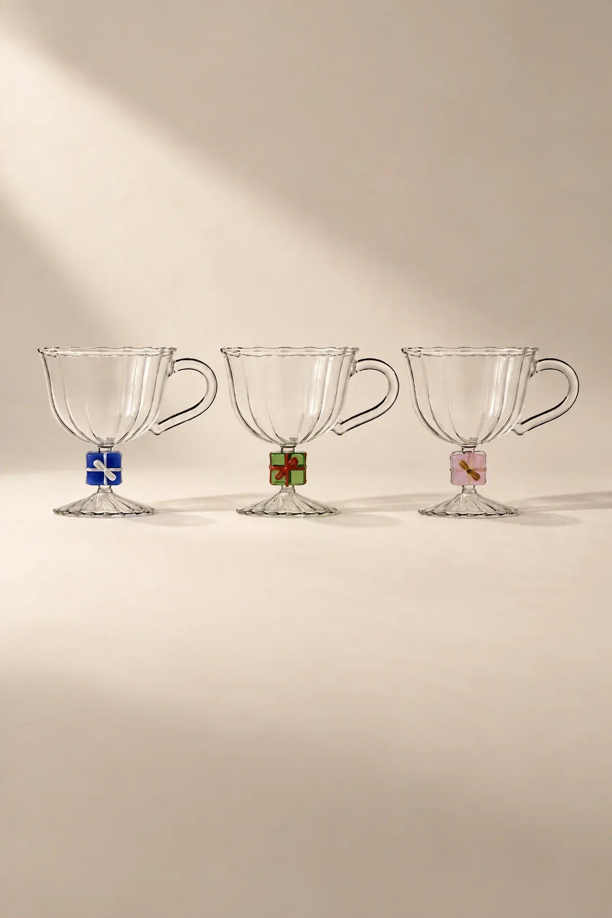 Christmas Tales Clear Glass Footed Cup