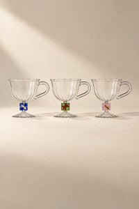 Christmas Tales Clear Glass Footed Cup
