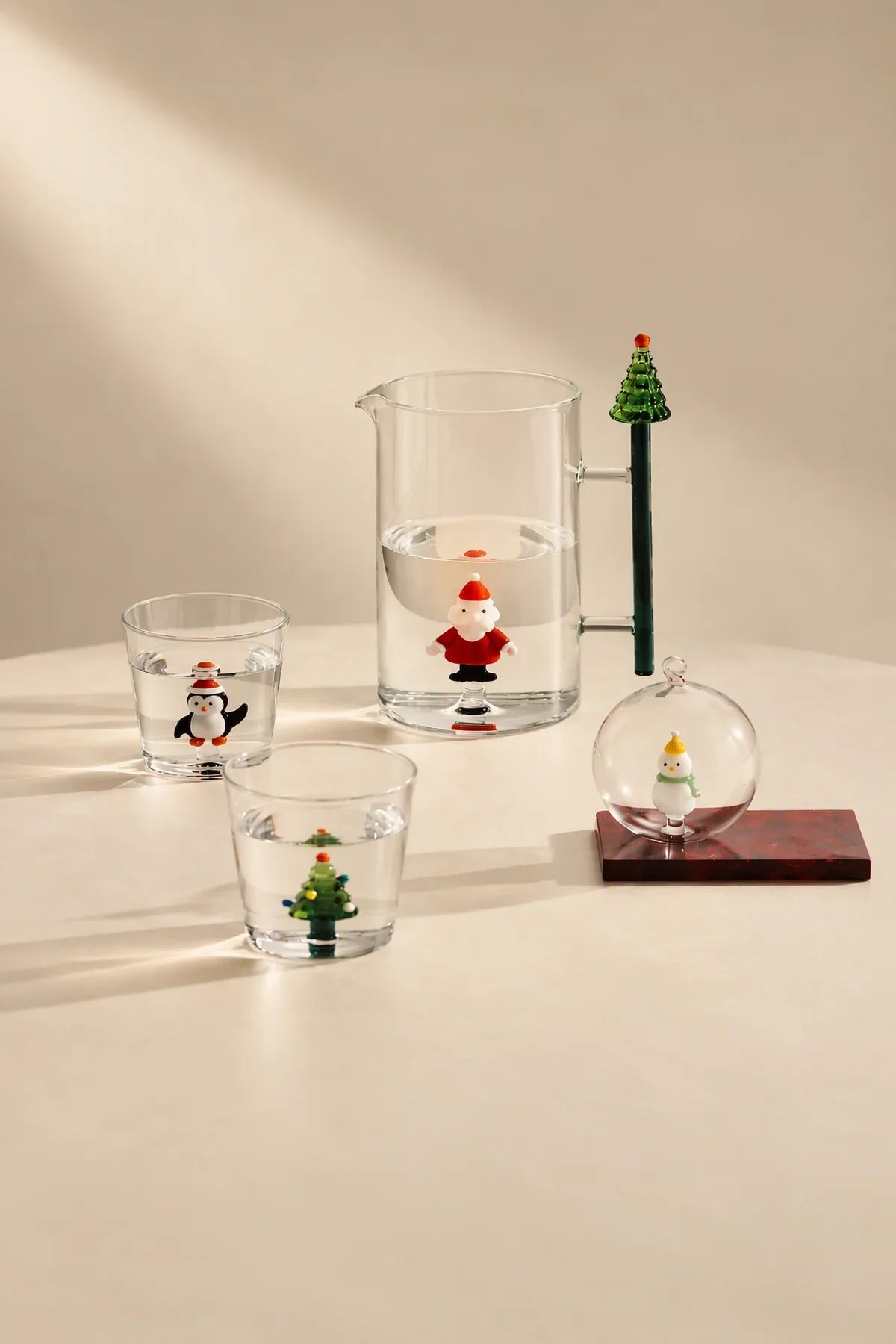 Christmas Tales Clear Glass Footed Cup
