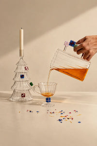 Christmas Tales Clear Glass Footed Cup