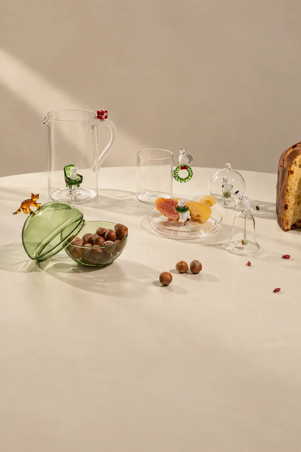 Christmas Tales Clear Glass Footed Cup
