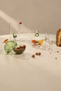 Christmas Tales Clear Glass Footed Cup