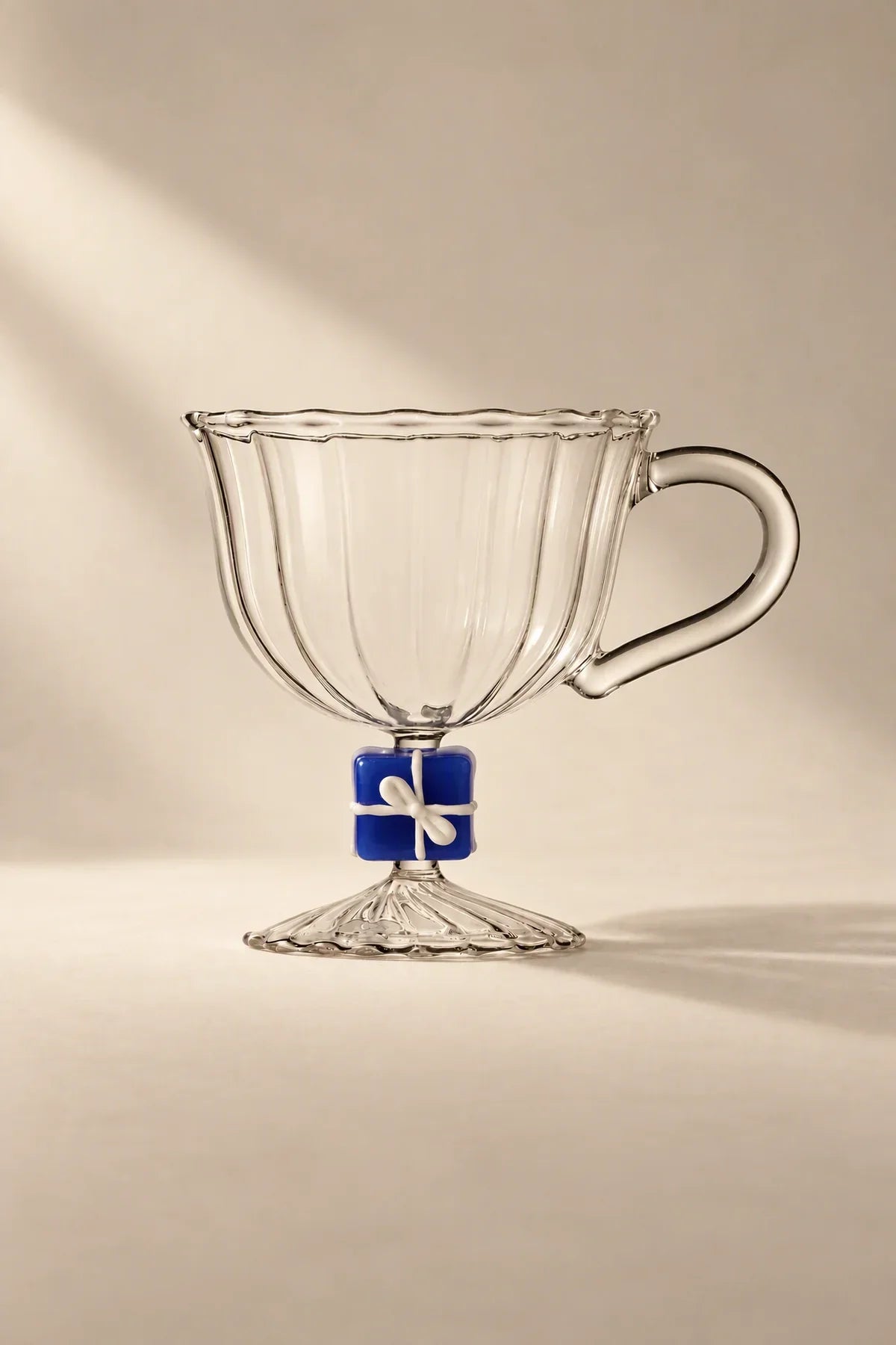 Christmas Tales Clear Glass Footed Cup