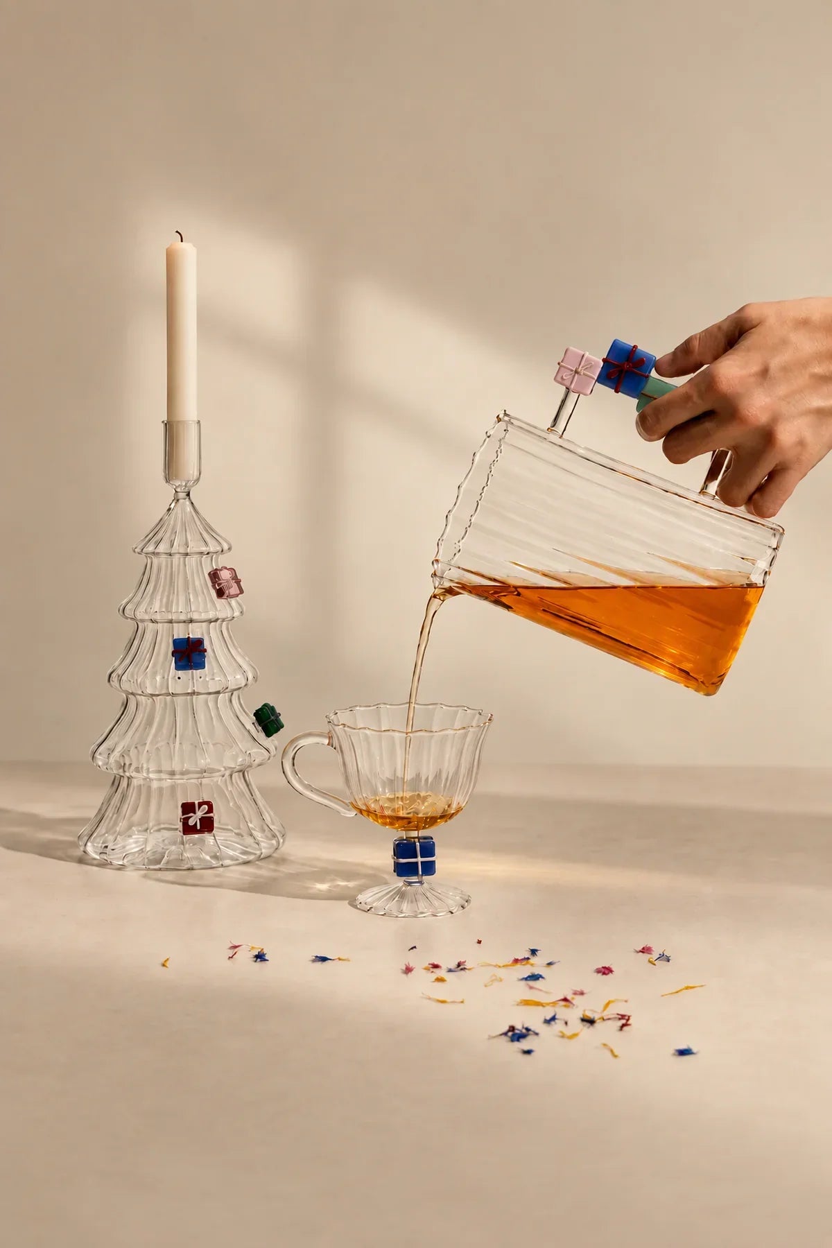 Christmas Tales Clear Glass Glassware Collection