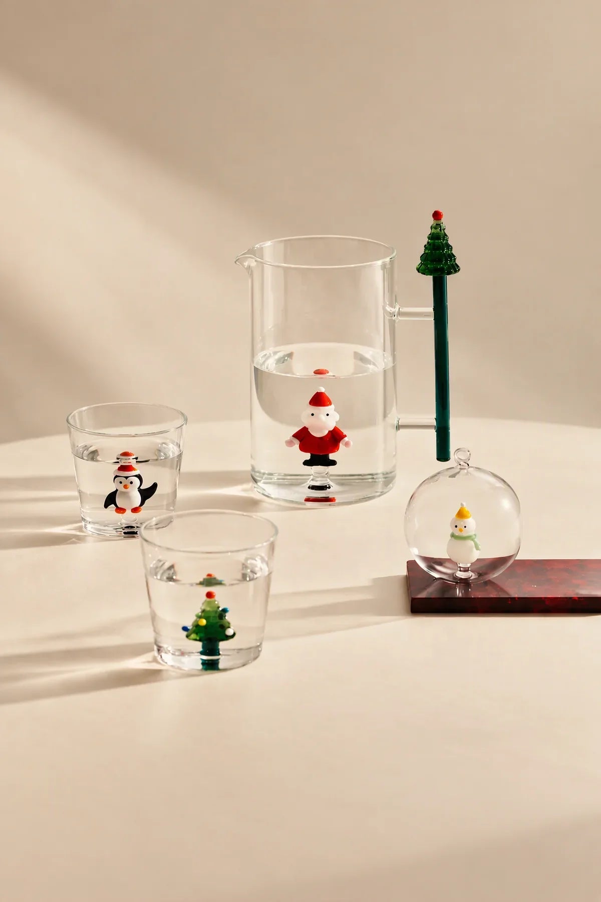 Winter Fable Clear Glass Drinking Cup