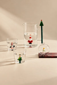 Winter Fable Clear Glass Drinking Cup