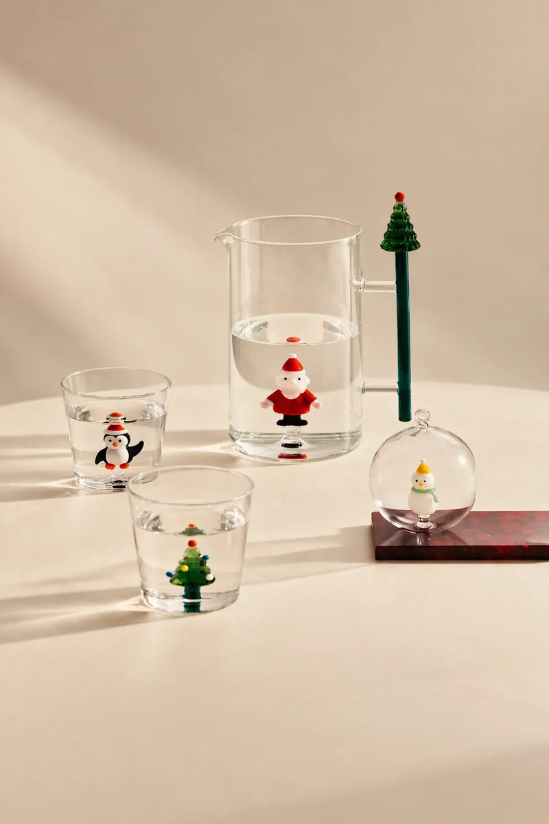 Winter Fable Clear Glass Drinking Cup