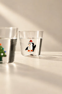 Winter Fable Clear Glass Drinking Cup