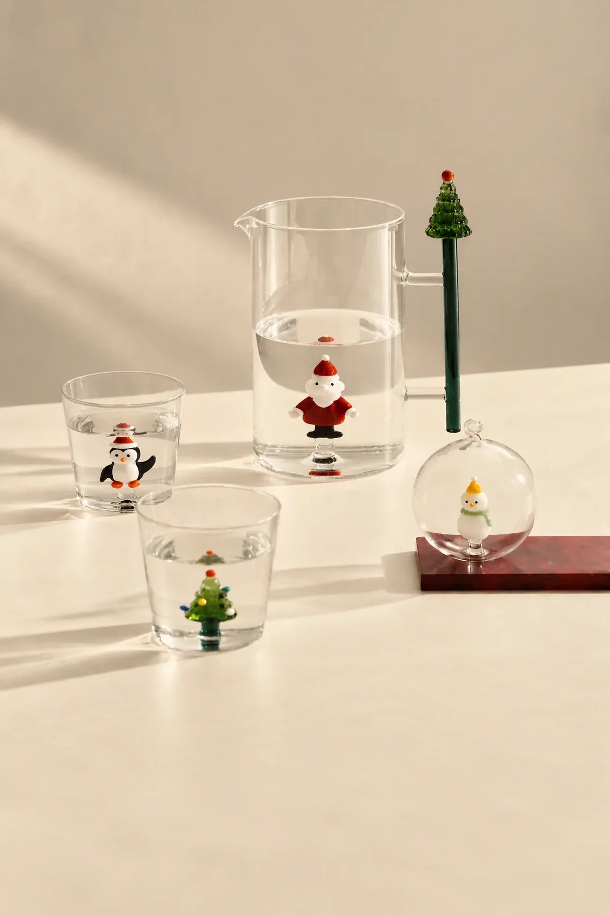 Winter Fable Clear Glass Drinking Cup