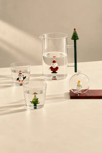 Winter Fable Clear Glass Drinking Cup