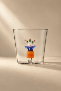 Winter Fable Clear Glass Drinking Cup