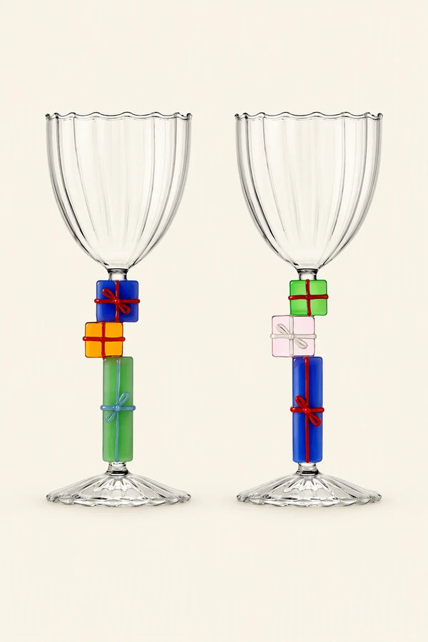 Holiday Morning Clear Glass Goblet