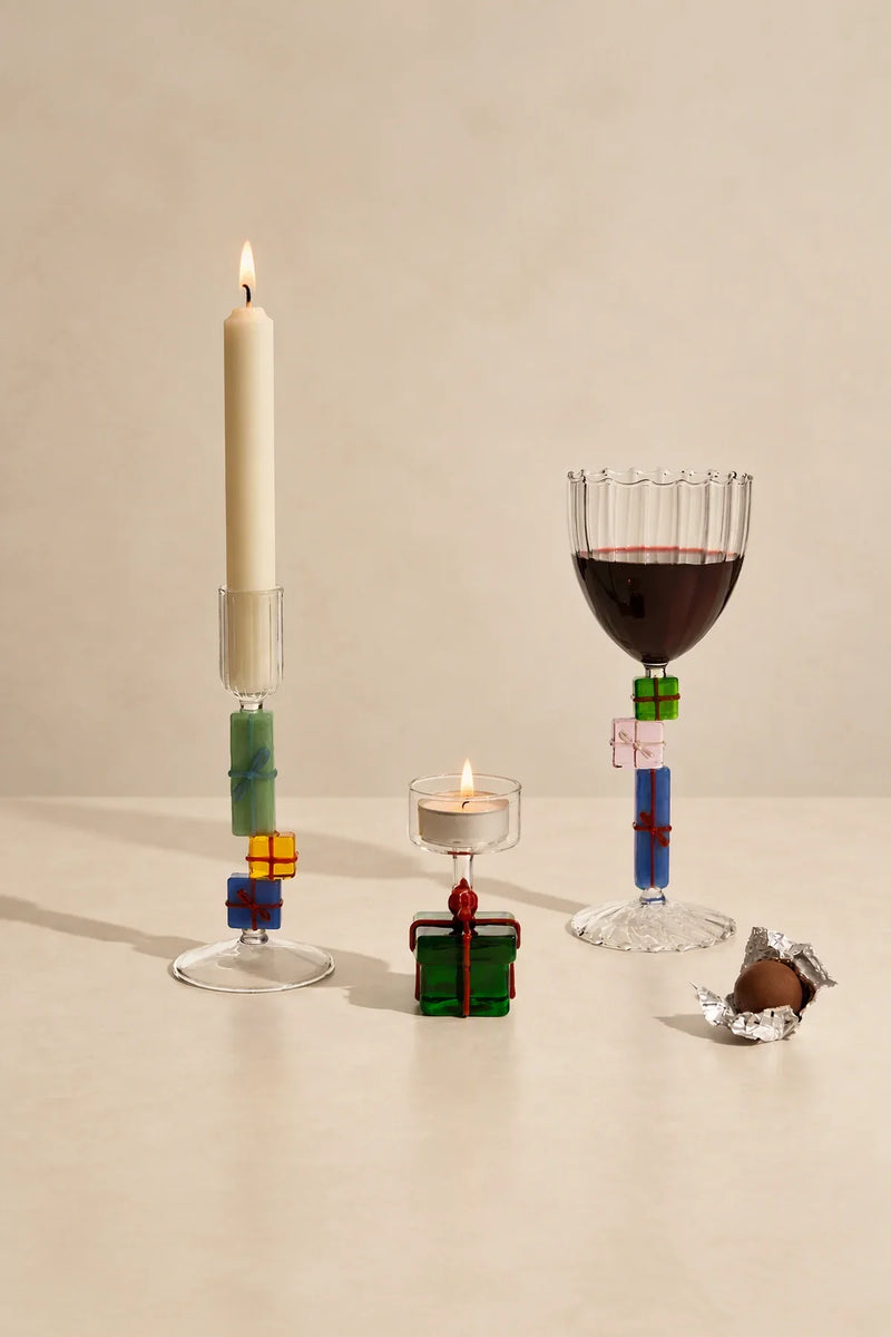 Holiday Morning Clear Glass Goblet