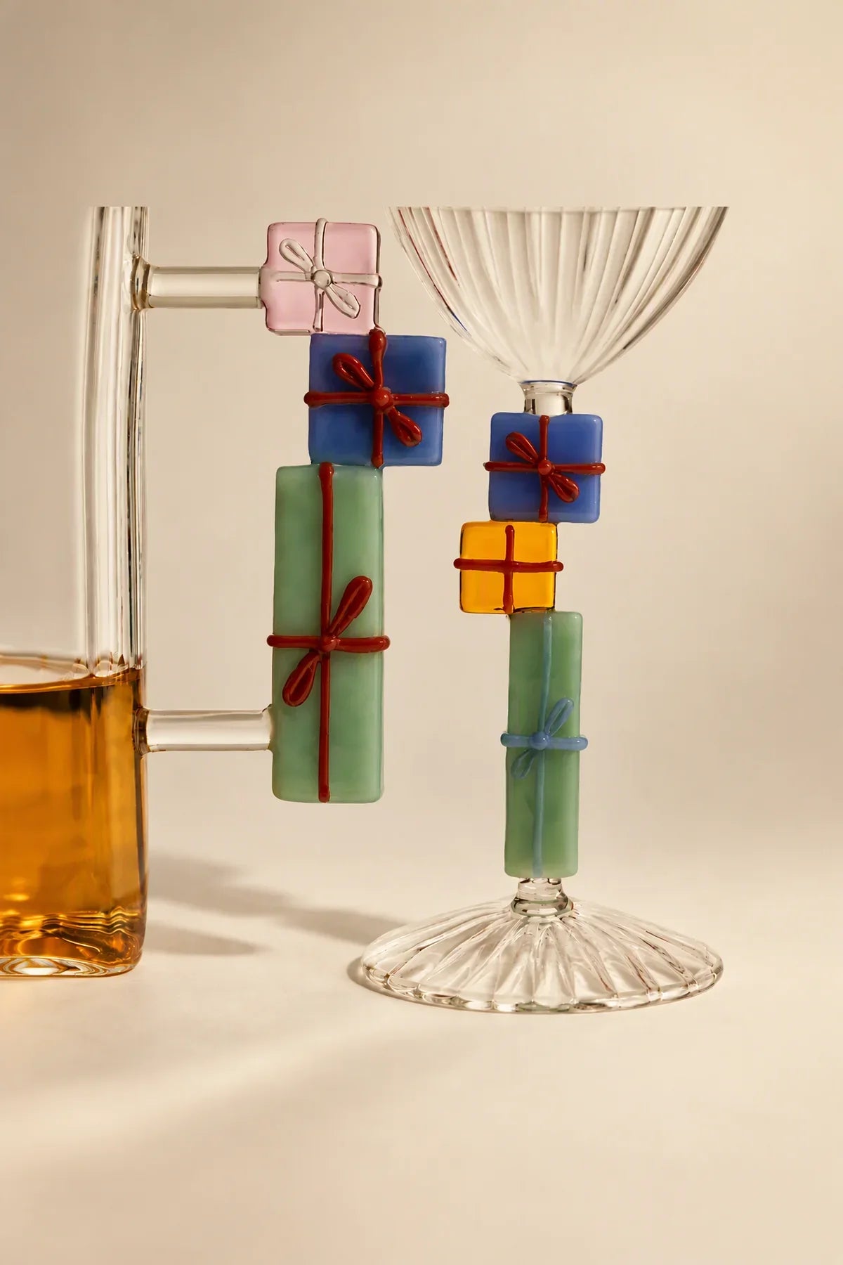 Holiday Morning Clear Glass Goblet