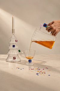 Holiday Morning Clear Glass Goblet