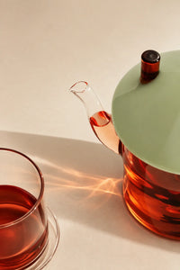 Winter Cottage Multi-Color Glass Teapot