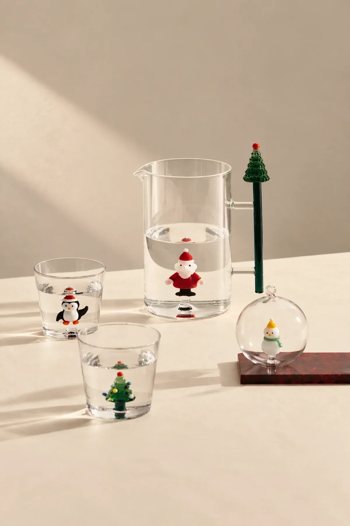 Winter Cottage Multi-Color Glass Teapot