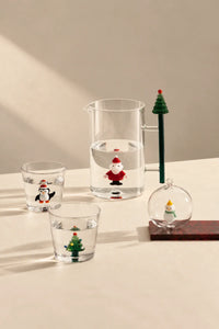 Winter Cottage Multi-Color Glass Teapot
