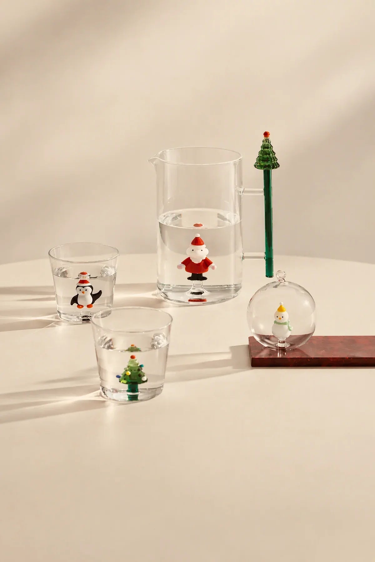 Winter Cottage Multi-Color Glass Teapot