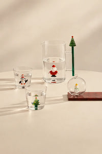 Winter Cottage Multi-Color Glass Teapot