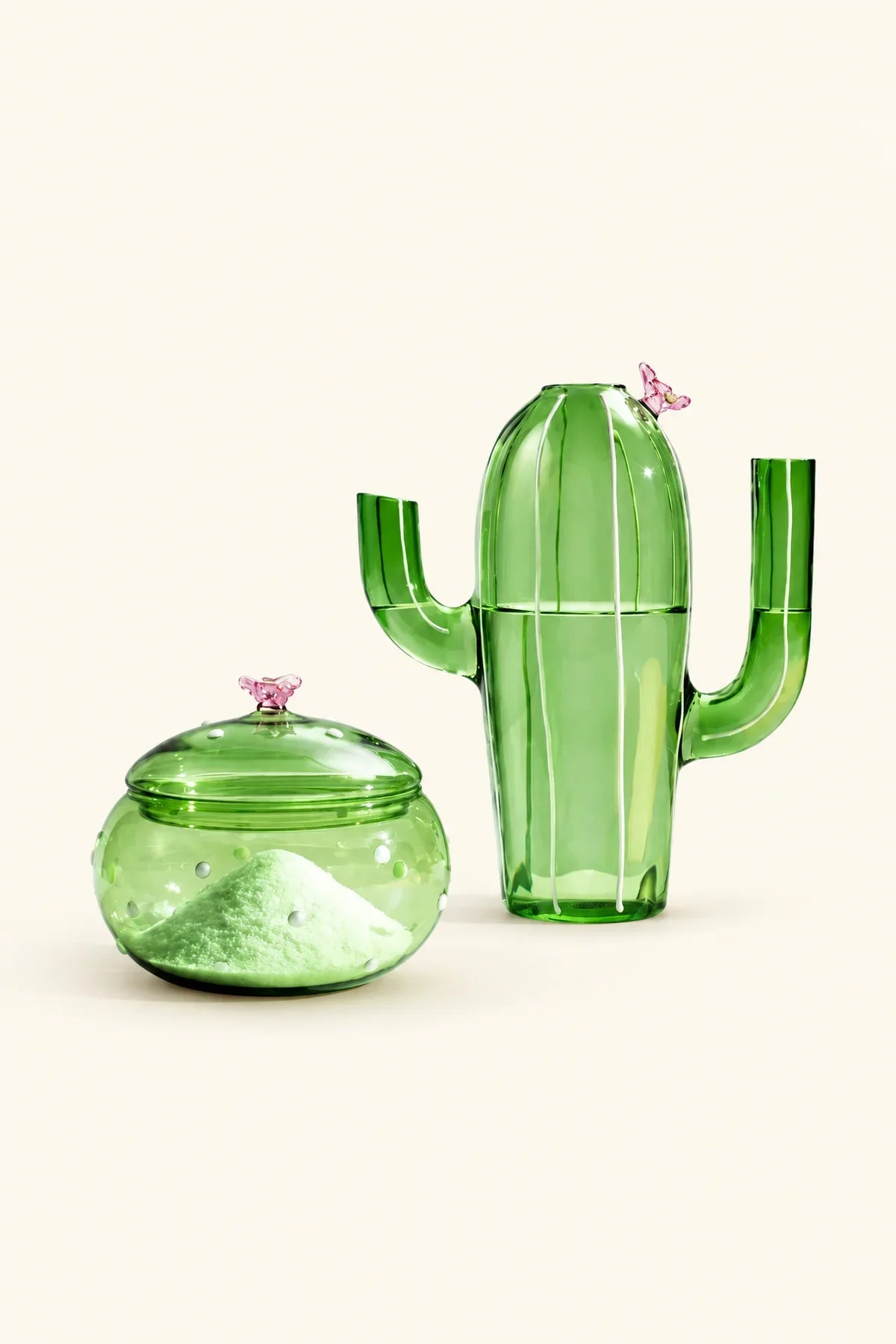 Oasis Hour Green Borosilicate Glass Set