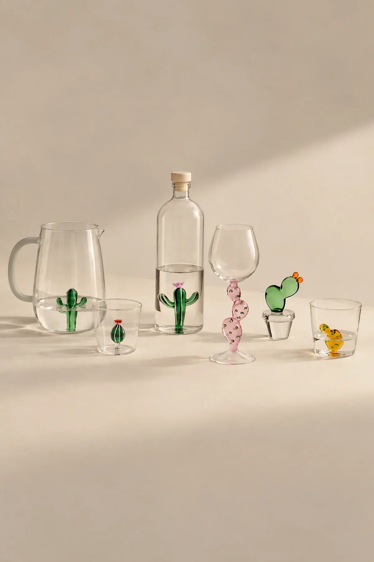 Oasis Hour Green Borosilicate Glass Set