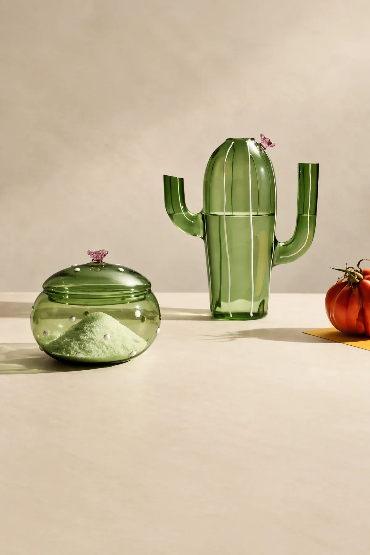 Oasis Hour Green Borosilicate Glass Set