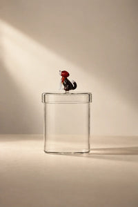 Miniature Companion Clear Glass Storage Jar